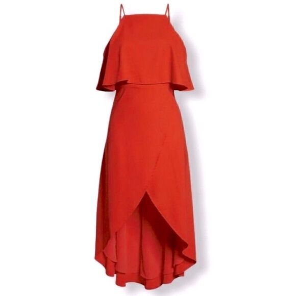 NWT Elizabeth Crosby Red High Low Stella Dress Large - Picture 3 of 4